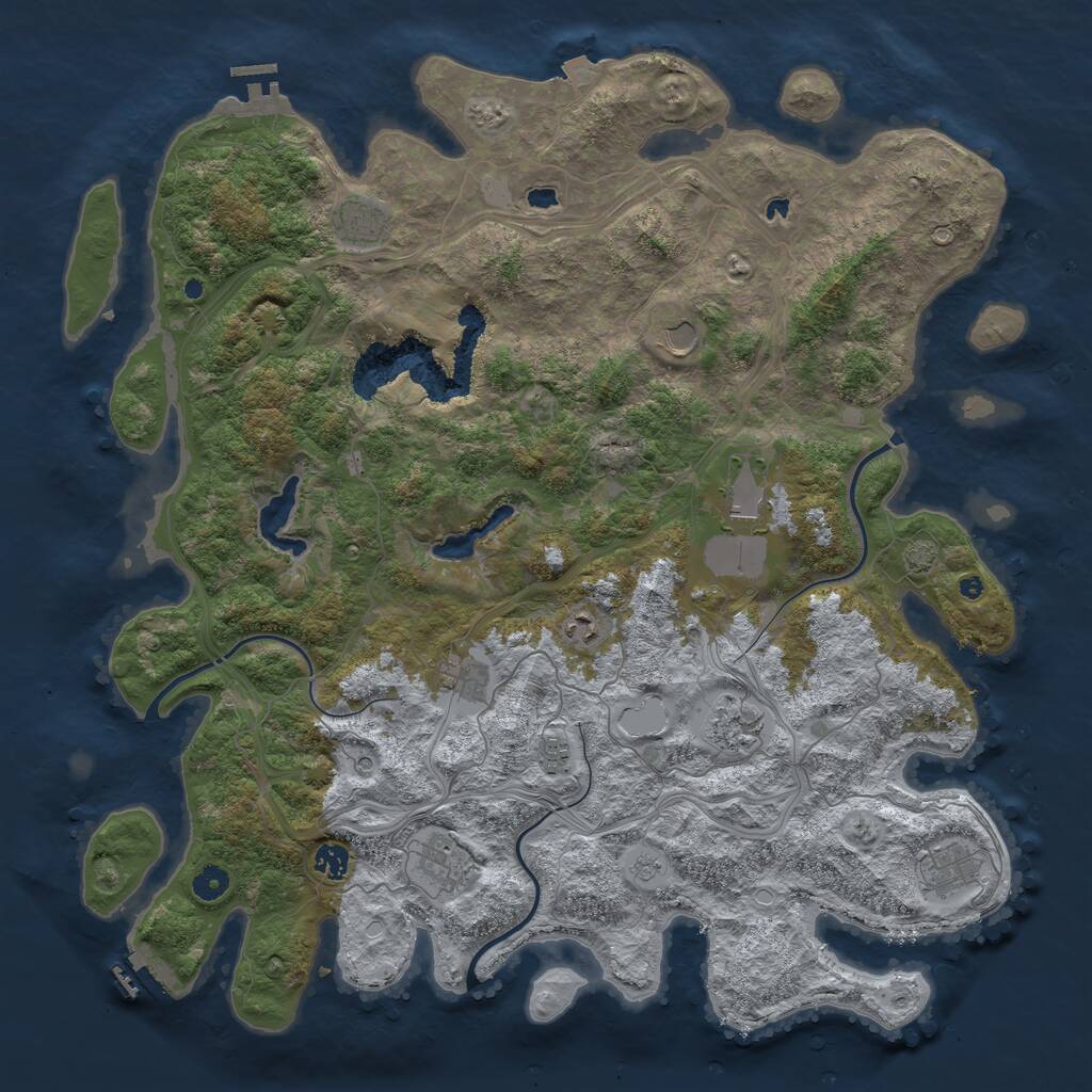 Rust Map: Procedural Map, Size: 4675, Seed: 55000, 16 Monuments