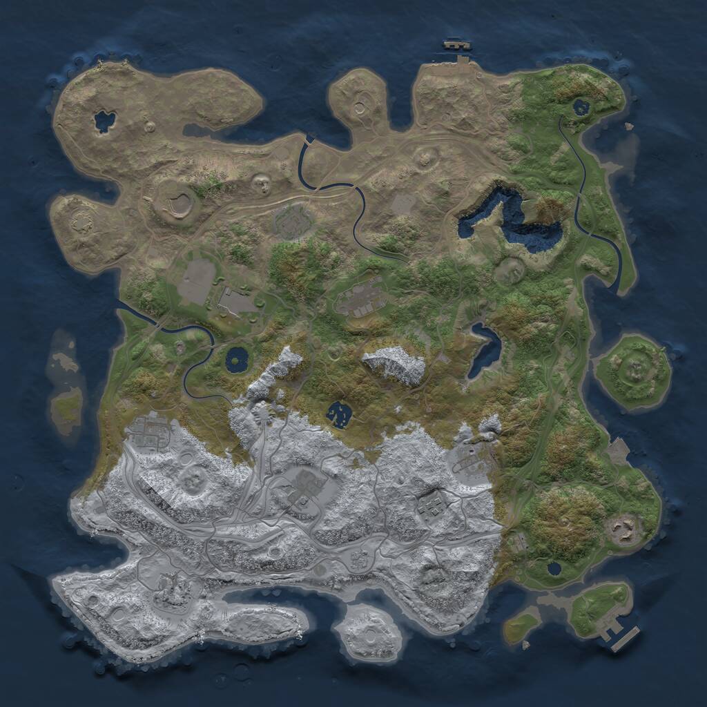 Rust Map: Procedural Map, Size: 4250, Seed: 143893962, 17 Monuments