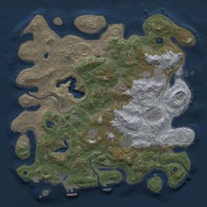 Thumbnail Rust Map: Procedural Map, Size: 4250, Seed: 1730854876, 15 Monuments