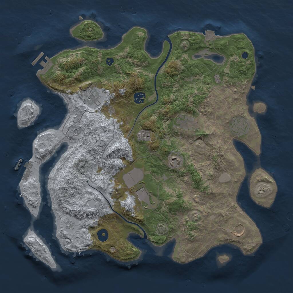 Rust Map: Procedural Map, Size: 3700, Seed: 751872113, 14 Monuments