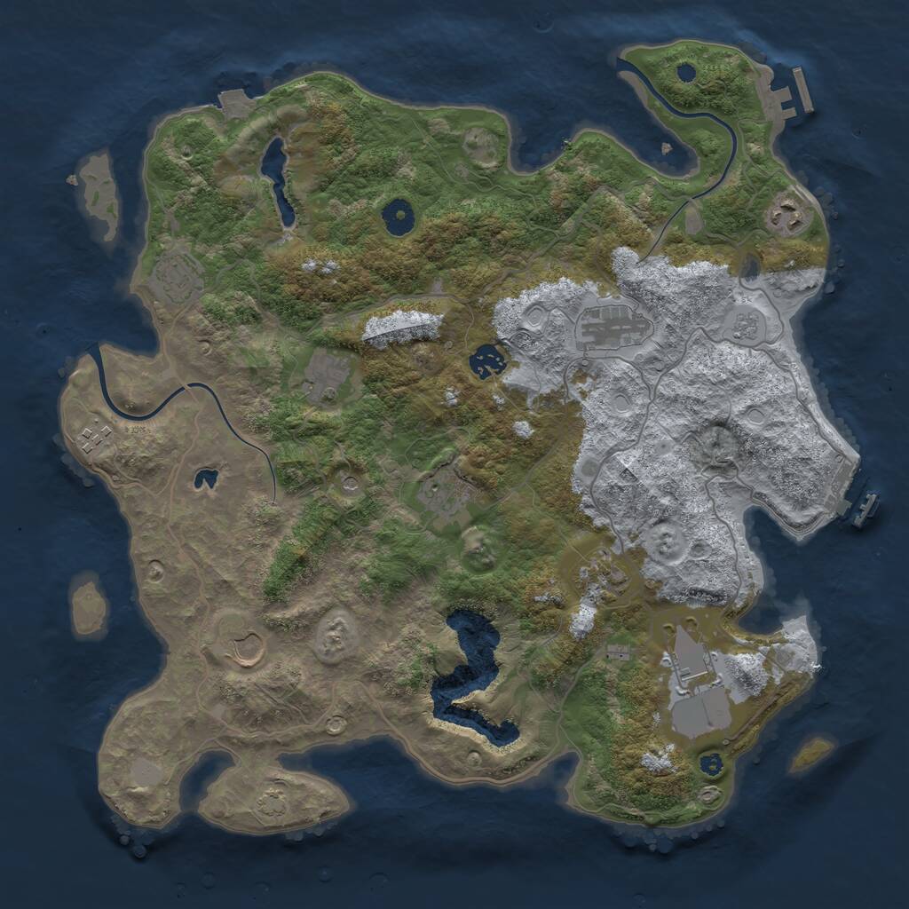 Rust Map: Procedural Map, Size: 4000, Seed: 652326094, 16 Monuments