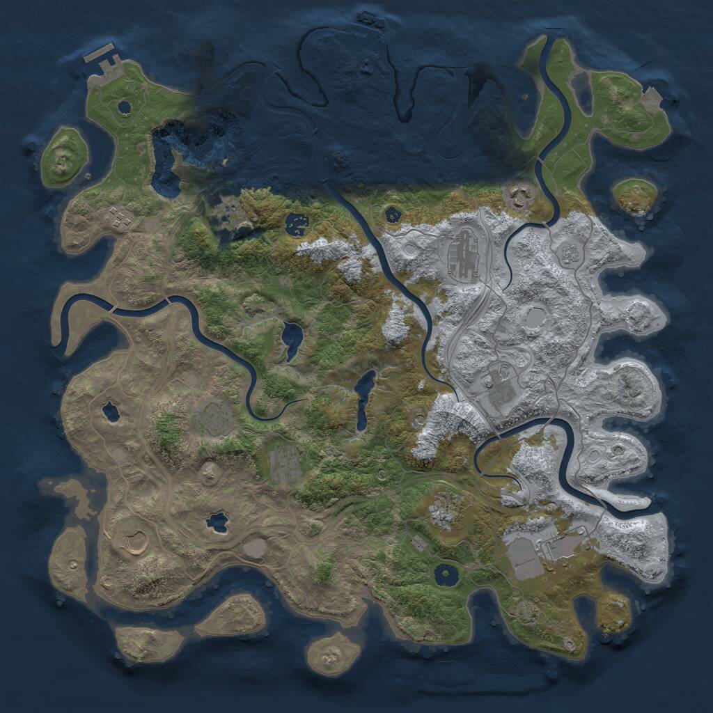 Rust Map: Procedural Map, Size: 4500, Seed: 122662405, 17 Monuments