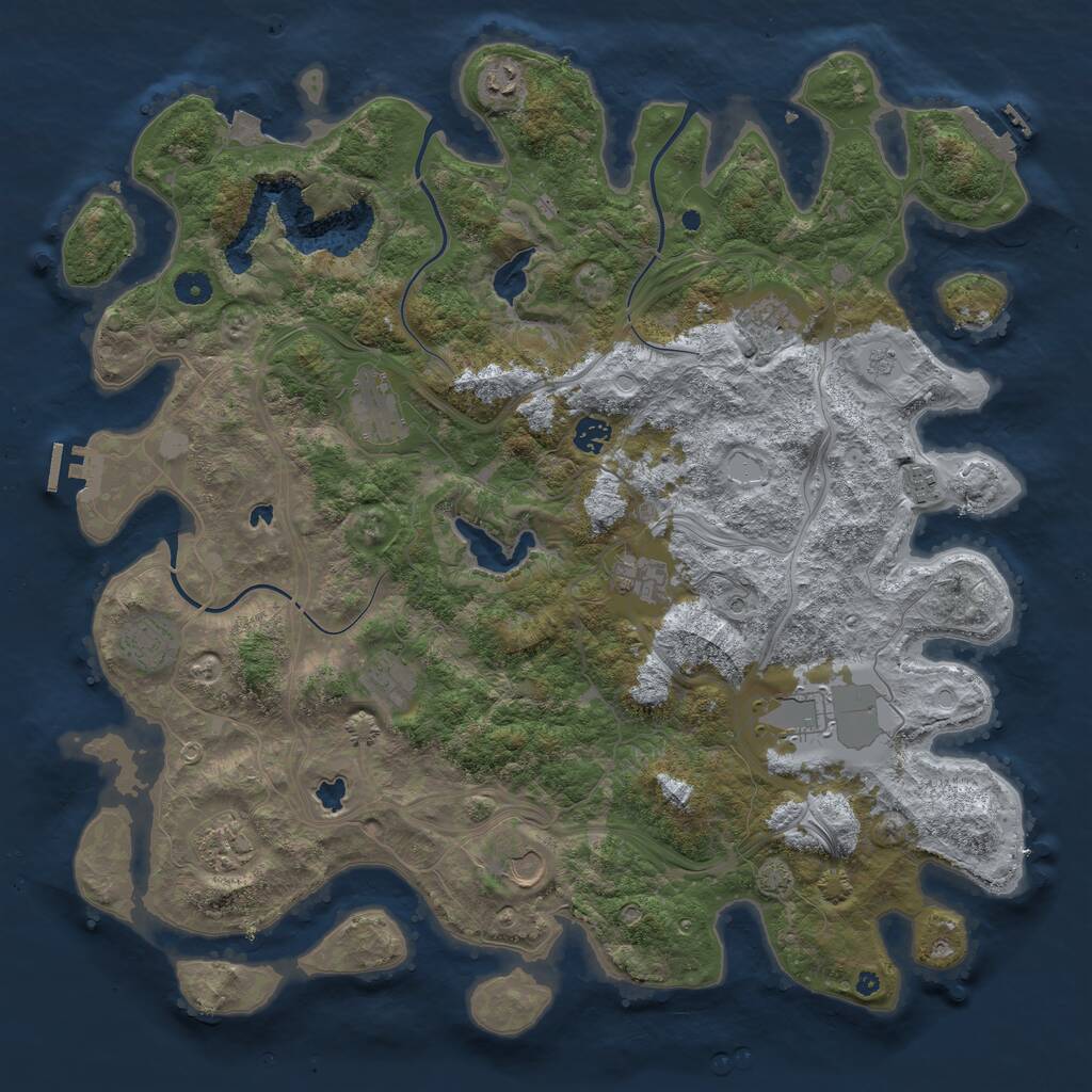 Rust Map: Procedural Map, Size: 4500, Seed: 122662405, 17 Monuments