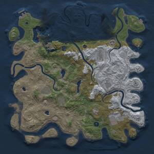 Thumbnail Rust Map: Procedural Map, Size: 4500, Seed: 122662405, 17 Monuments