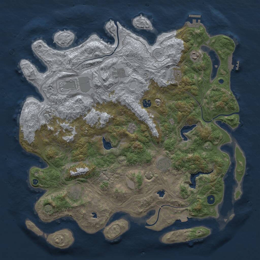Rust Map: Procedural Map, Size: 4500, Seed: 71966303, 15 Monuments