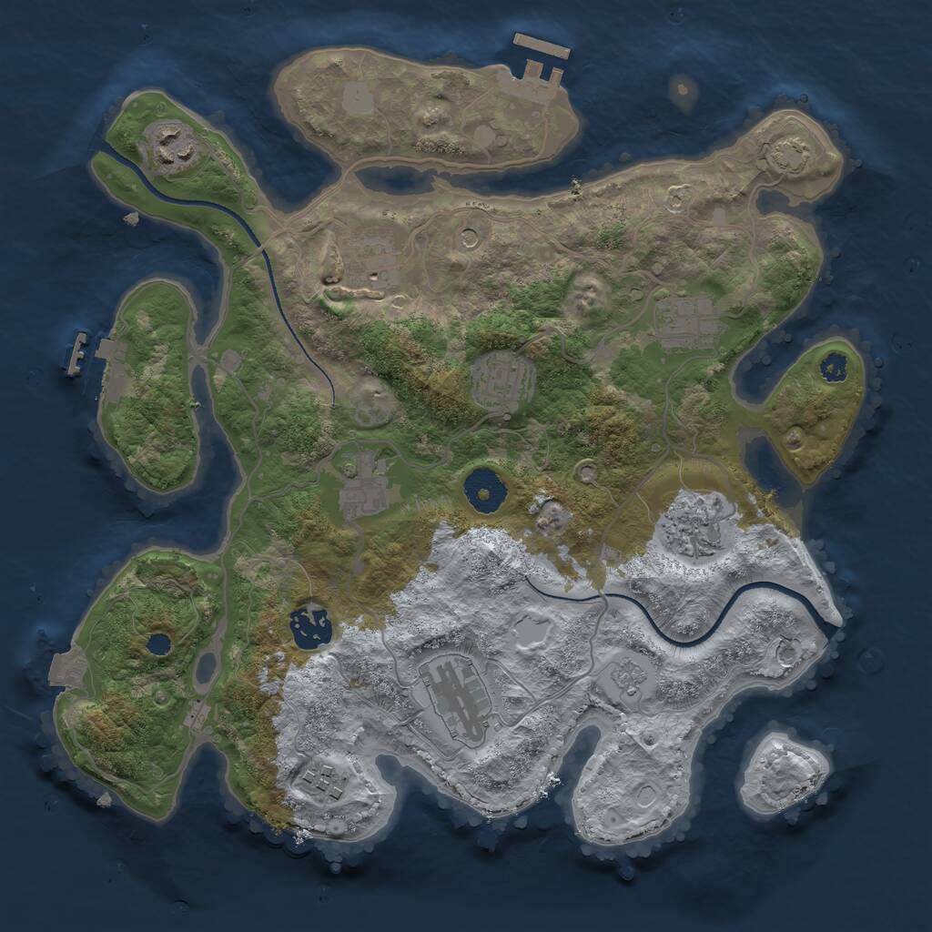 Rust Map: Procedural Map, Size: 3300, Seed: 497358859, 15 Monuments