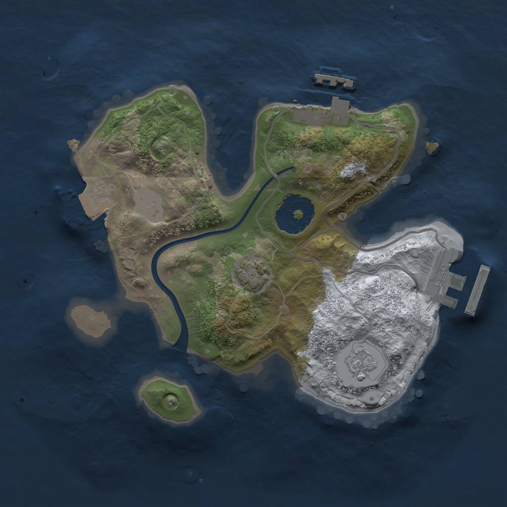 Rust Map: Procedural Map, Size: 2000, Seed: 361750119, 5 Monuments