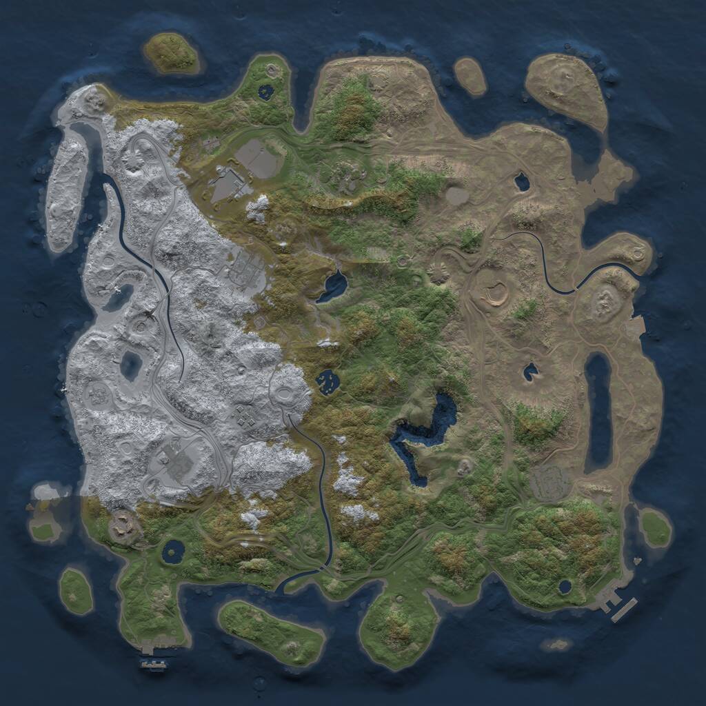 Rust Map: Procedural Map, Size: 4500, Seed: 2008725167, 15 Monuments