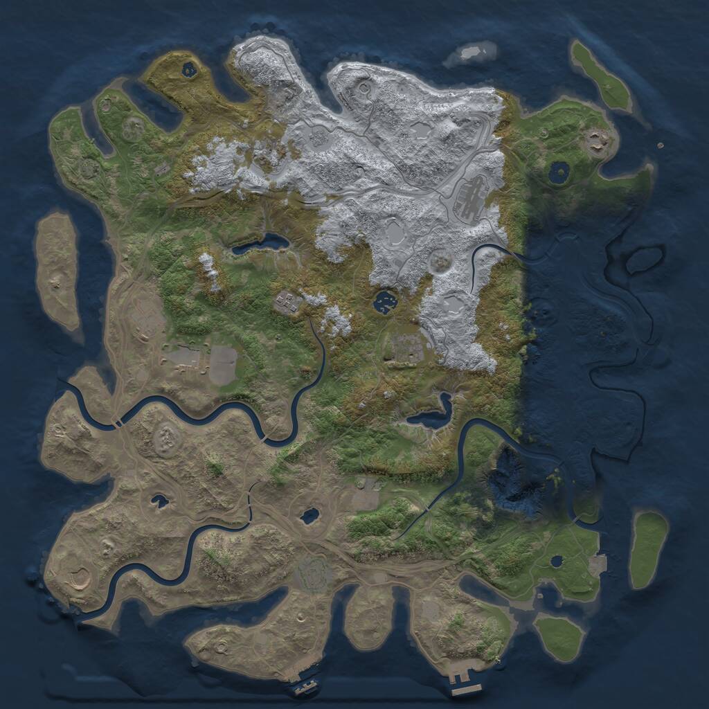 Rust Map: Procedural Map, Size: 4800, Seed: 796952504, 17 Monuments