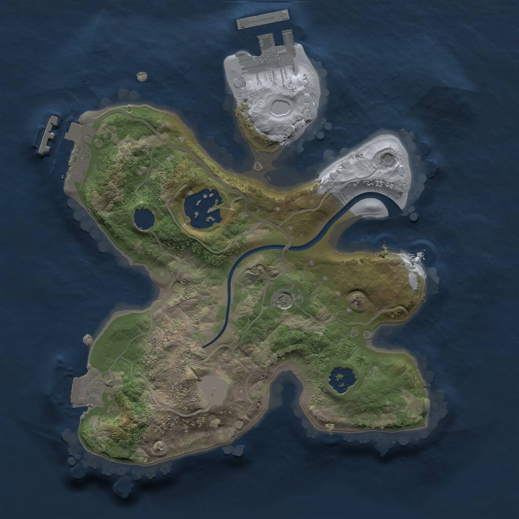 Rust Map: Procedural Map, Size: 2000, Seed: 302759014, 5 Monuments