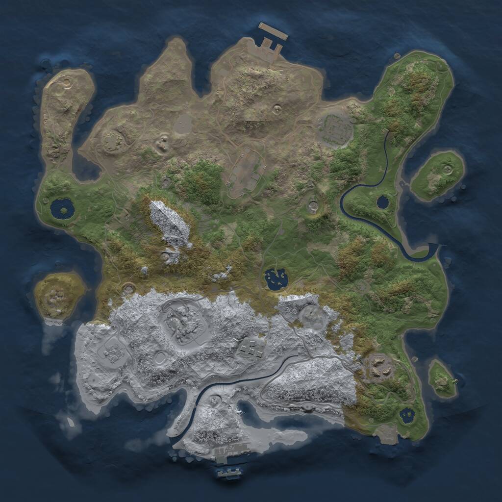 Rust Map: Procedural Map, Size: 3300, Seed: 29055251, 12 Monuments