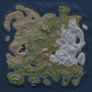Thumbnail Rust Map: Procedural Map, Size: 4300, Seed: 1545641, 17 Monuments