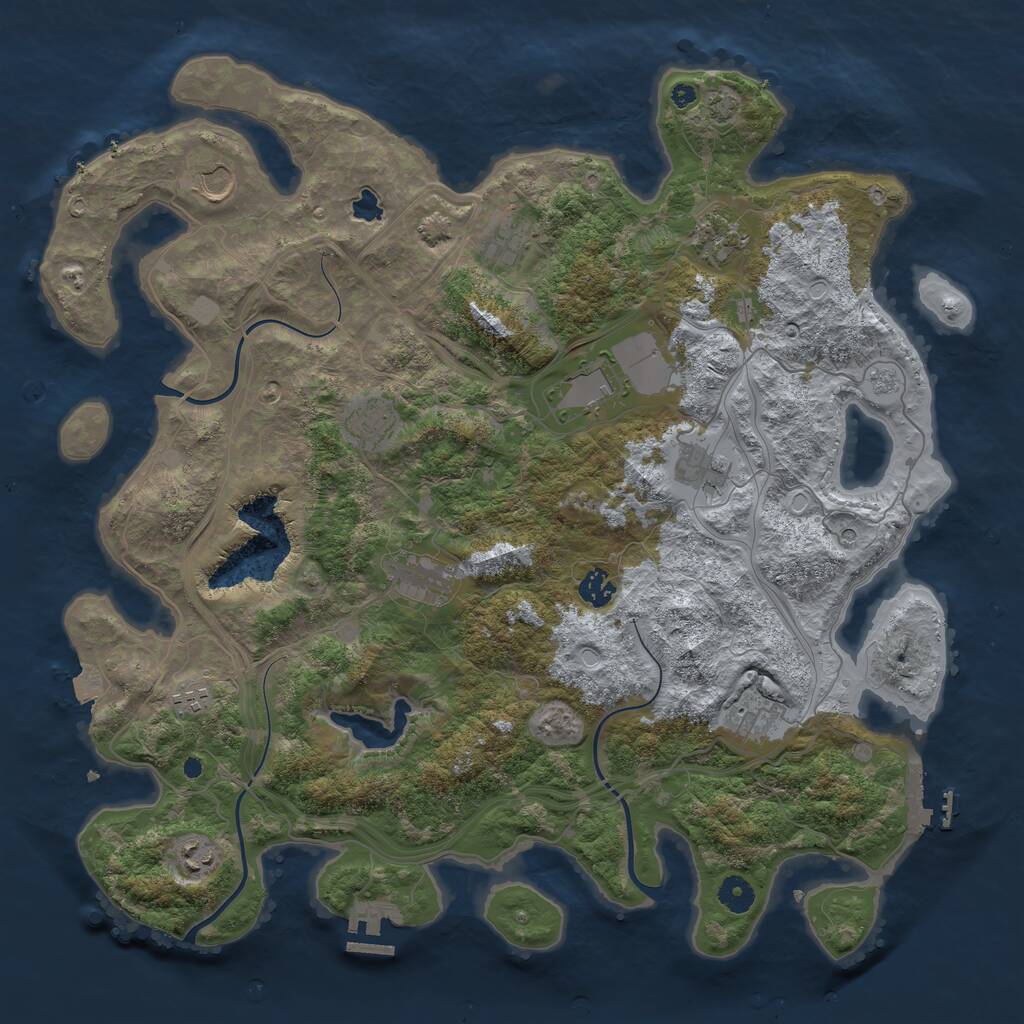 Rust Map: Procedural Map, Size: 4300, Seed: 1545641, 17 Monuments