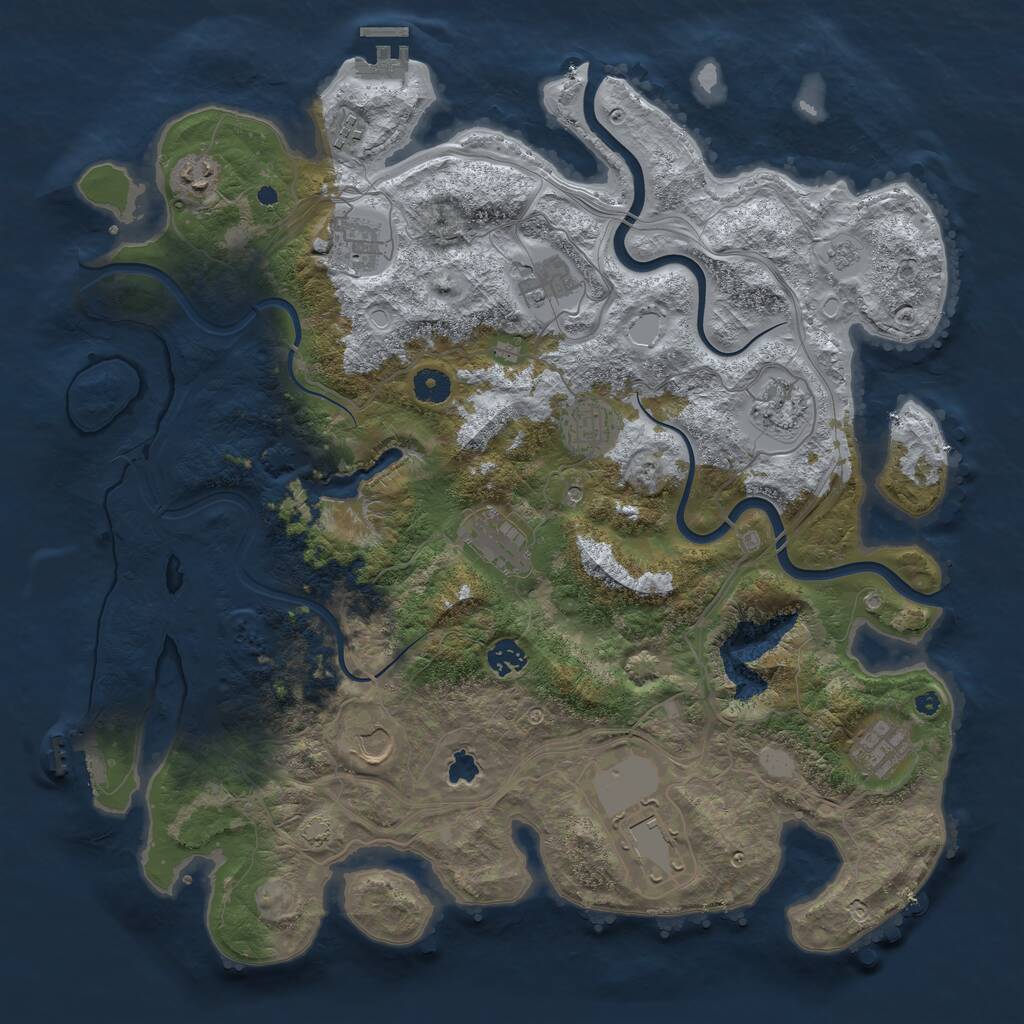 Rust Map: Procedural Map, Size: 4250, Seed: 22596662, 17 Monuments