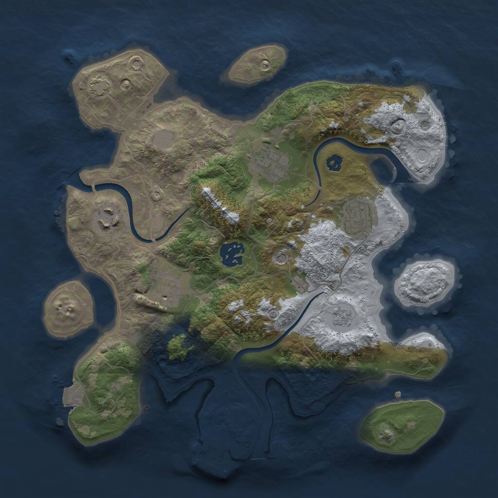 Rust Map: Procedural Map, Size: 3000, Seed: 928429285, 10 Monuments