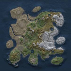 Thumbnail Rust Map: Procedural Map, Size: 3000, Seed: 928429285, 9 Monuments