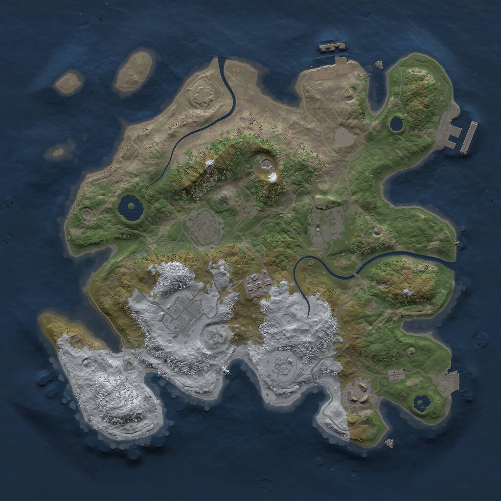 Rust Map: Procedural Map, Size: 3000, Seed: 1607993716, 11 Monuments