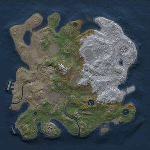Thumbnail Rust Map: Procedural Map, Size: 3500, Seed: 2011076811, 14 Monuments