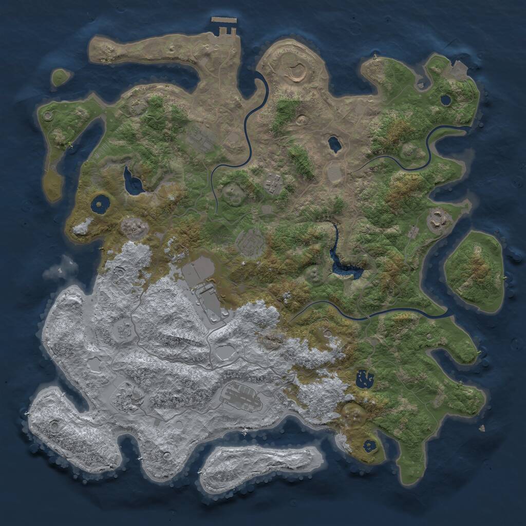 Rust Map: Procedural Map, Size: 4200, Seed: 1556465654, 14 Monuments