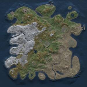 Thumbnail Rust Map: Procedural Map, Size: 3700, Seed: 1452649070, 16 Monuments