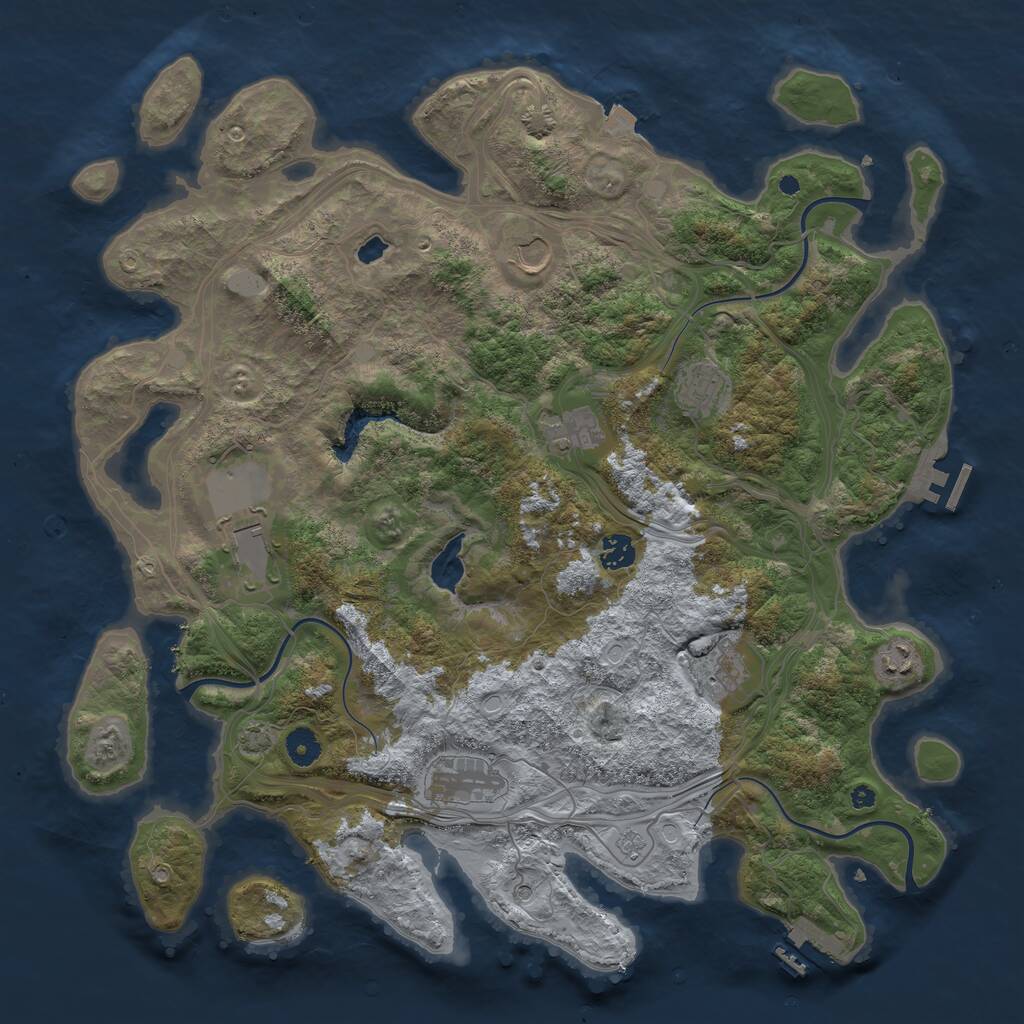 Rust Map: Procedural Map, Size: 4250, Seed: 537030461, 14 Monuments