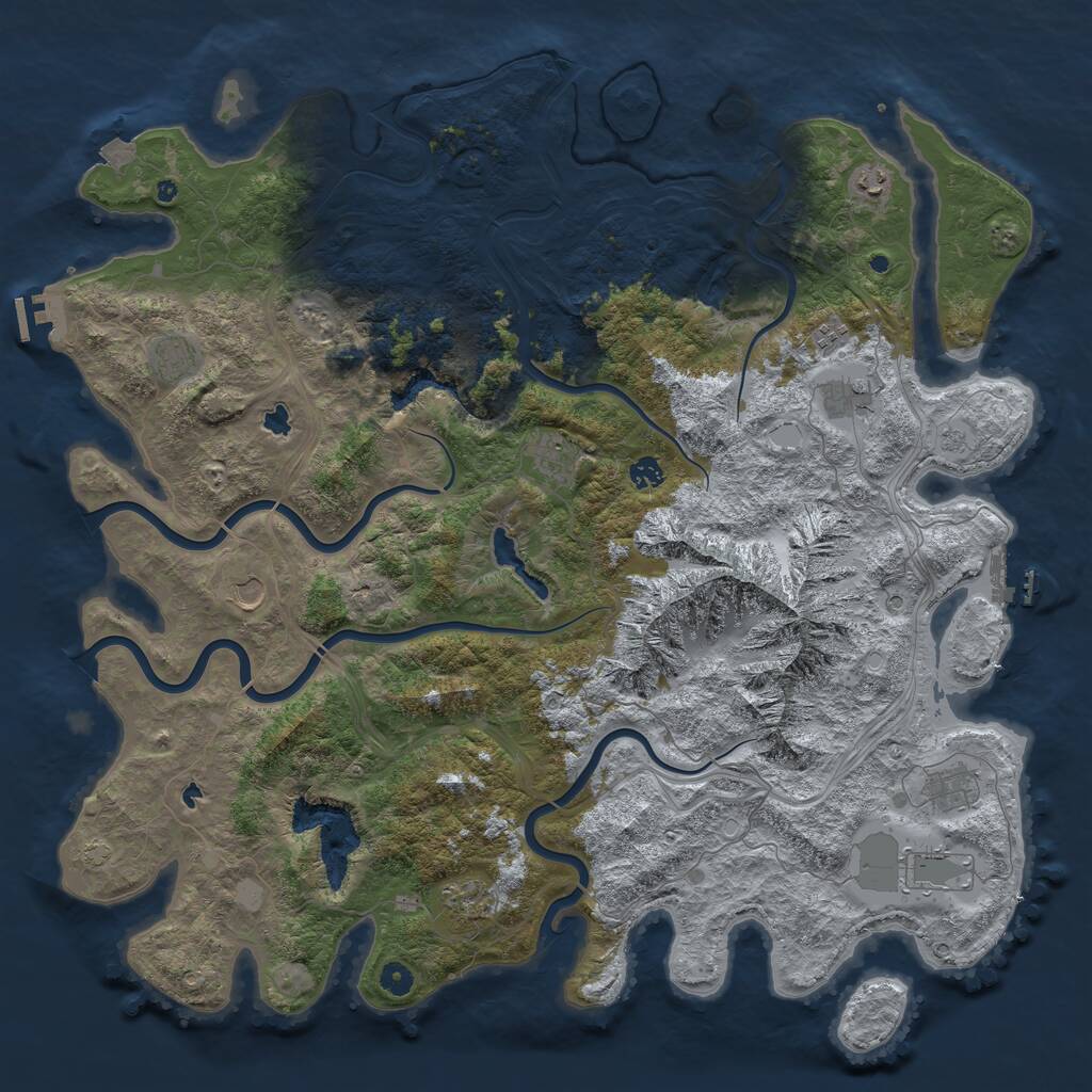 Rust Map: Procedural Map, Size: 5000, Seed: 557284647, 16 Monuments