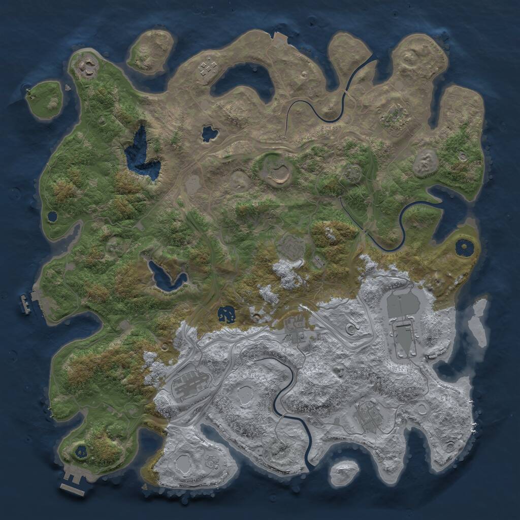 Rust Map: Procedural Map, Size: 4250, Seed: 1922328101, 15 Monuments