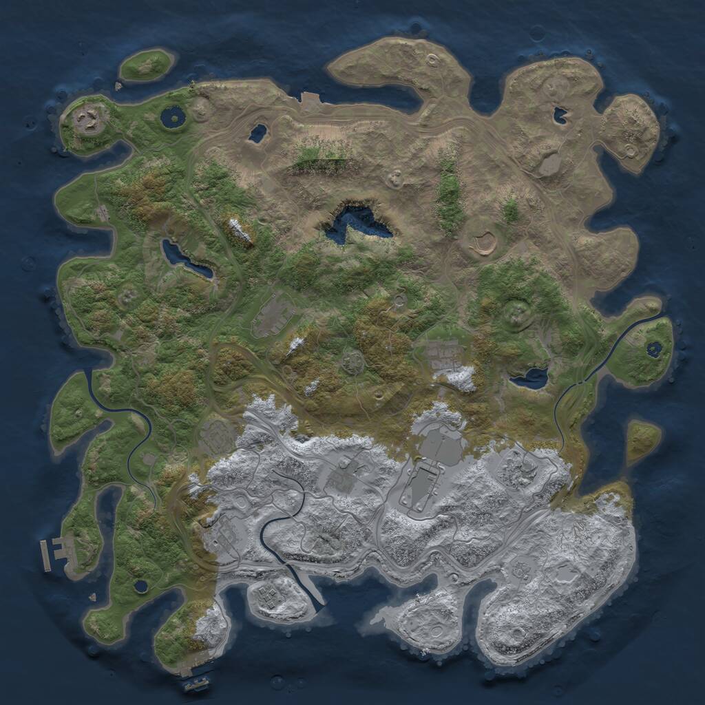 Rust Map: Procedural Map, Size: 4500, Seed: 926926065, 16 Monuments