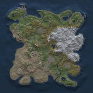 Thumbnail Rust Map: Procedural Map, Size: 3500, Seed: 1848232091, 13 Monuments