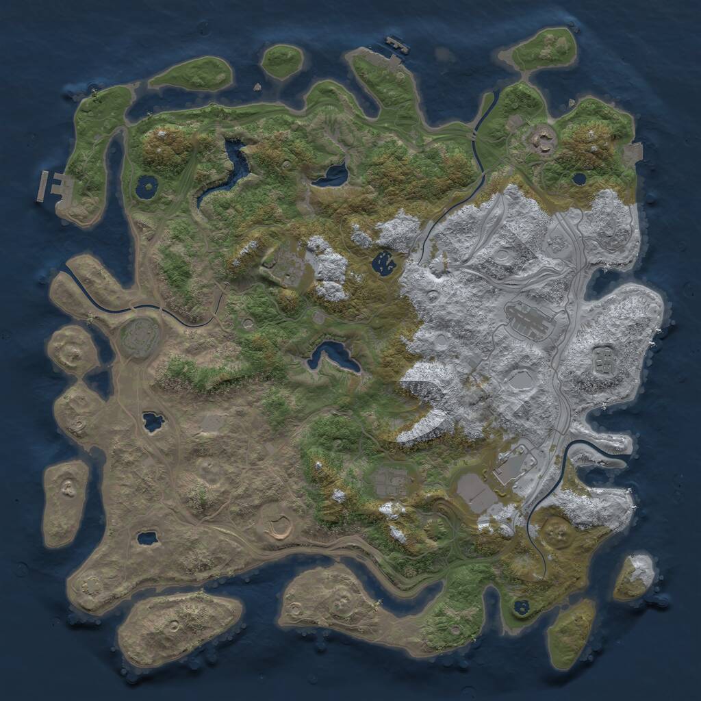 Rust Map: Procedural Map, Size: 4500, Seed: 520127793, 15 Monuments