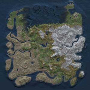 Thumbnail Rust Map: Procedural Map, Size: 4500, Seed: 520127793, 17 Monuments
