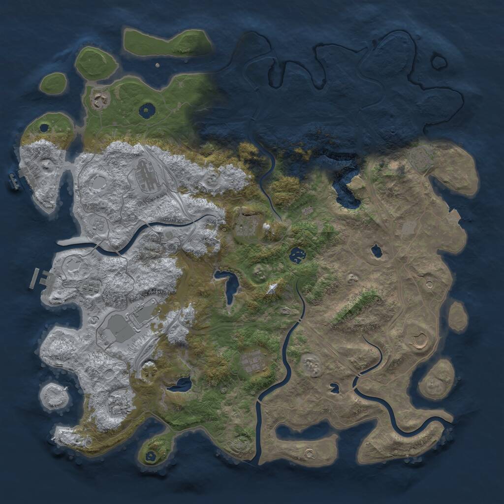 Rust Map: Procedural Map, Size: 4800, Seed: 1743308878, 16 Monuments