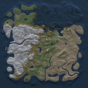 Thumbnail Rust Map: Procedural Map, Size: 4800, Seed: 1743308878, 16 Monuments