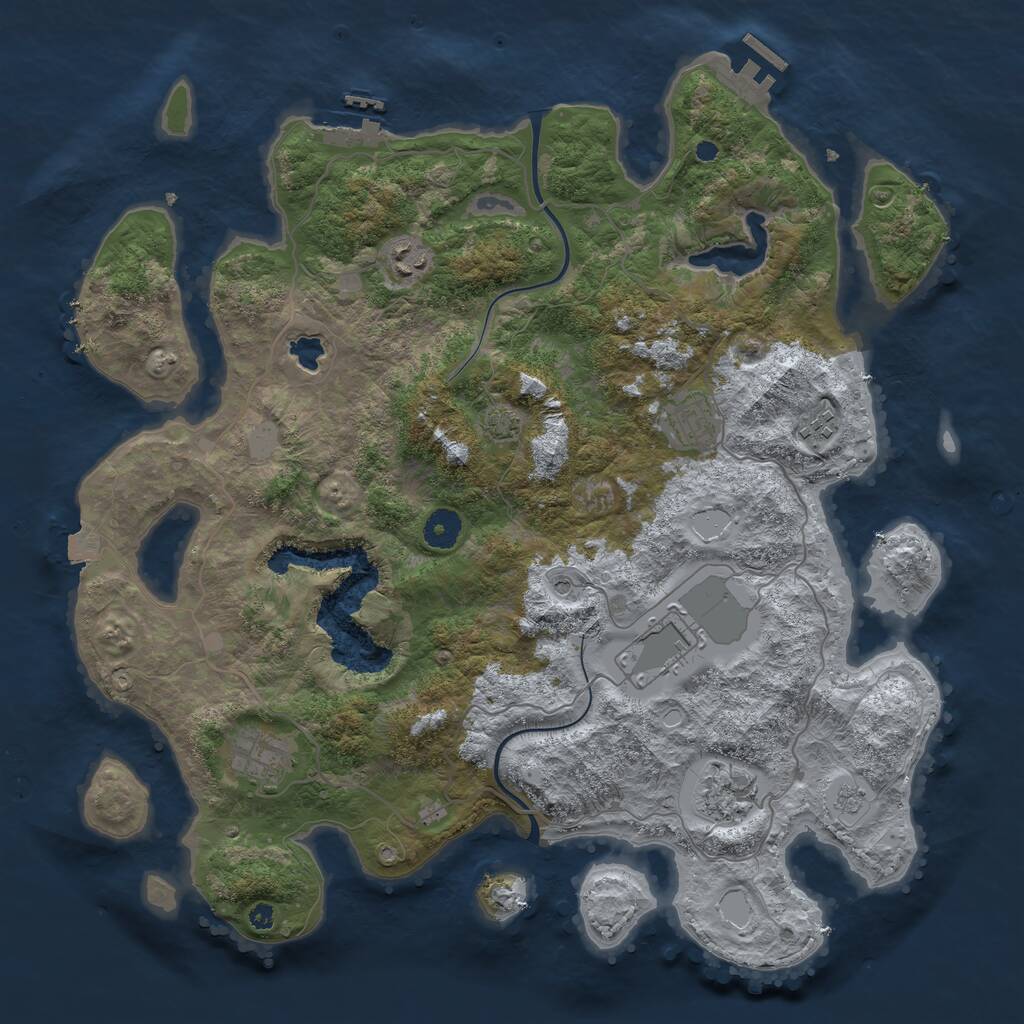 Rust Map: Procedural Map, Size: 4000, Seed: 65825459, 12 Monuments