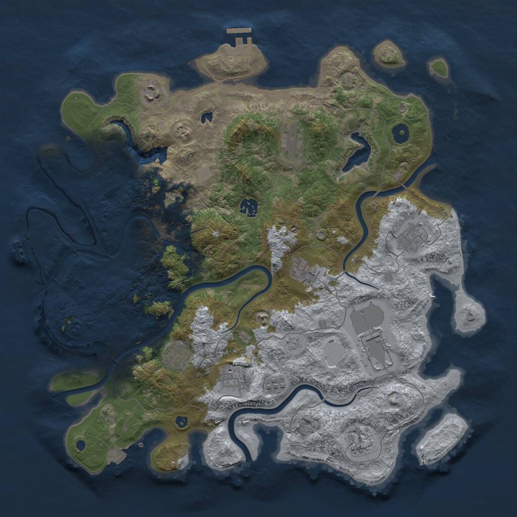Rust Map: Procedural Map, Size: 4200, Seed: 1707566530, 16 Monuments