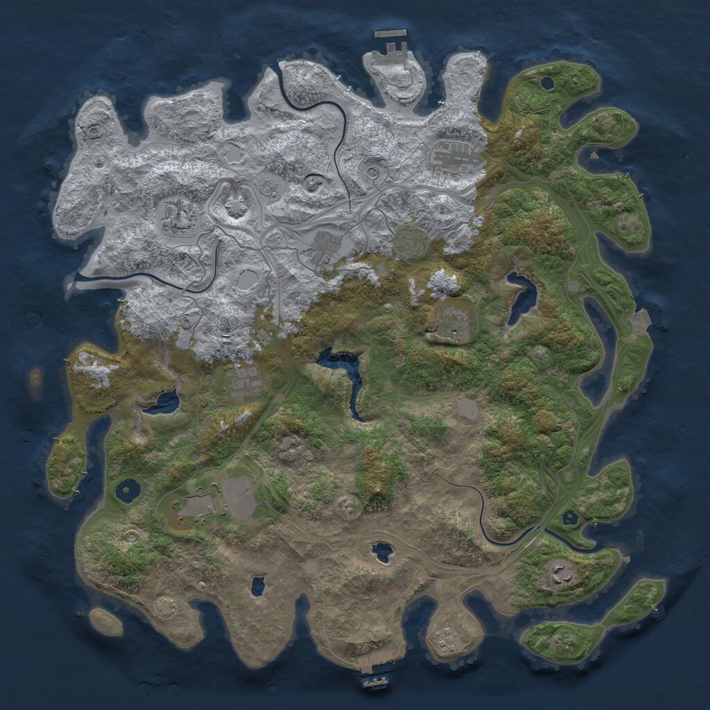 Rust Map: Procedural Map, Size: 4500, Seed: 1109338816, 15 Monuments