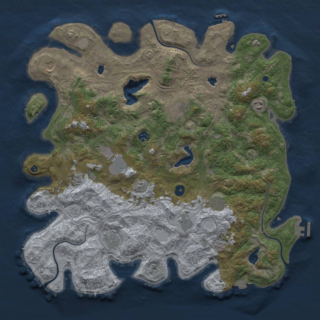 Rust Map: Procedural Map, Size: 4500, Seed: 1888418513, 16 Monuments