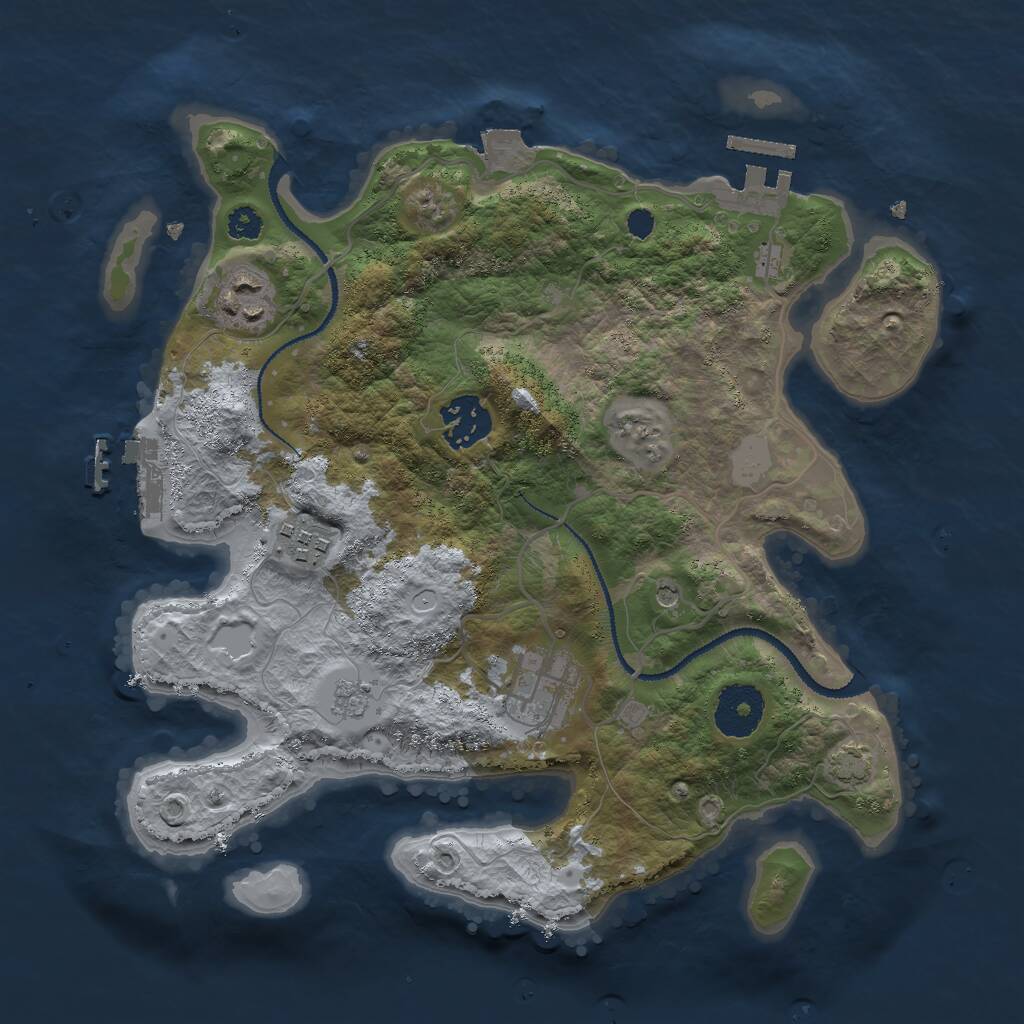 Rust Map: Procedural Map, Size: 3000, Seed: 171033230, 10 Monuments