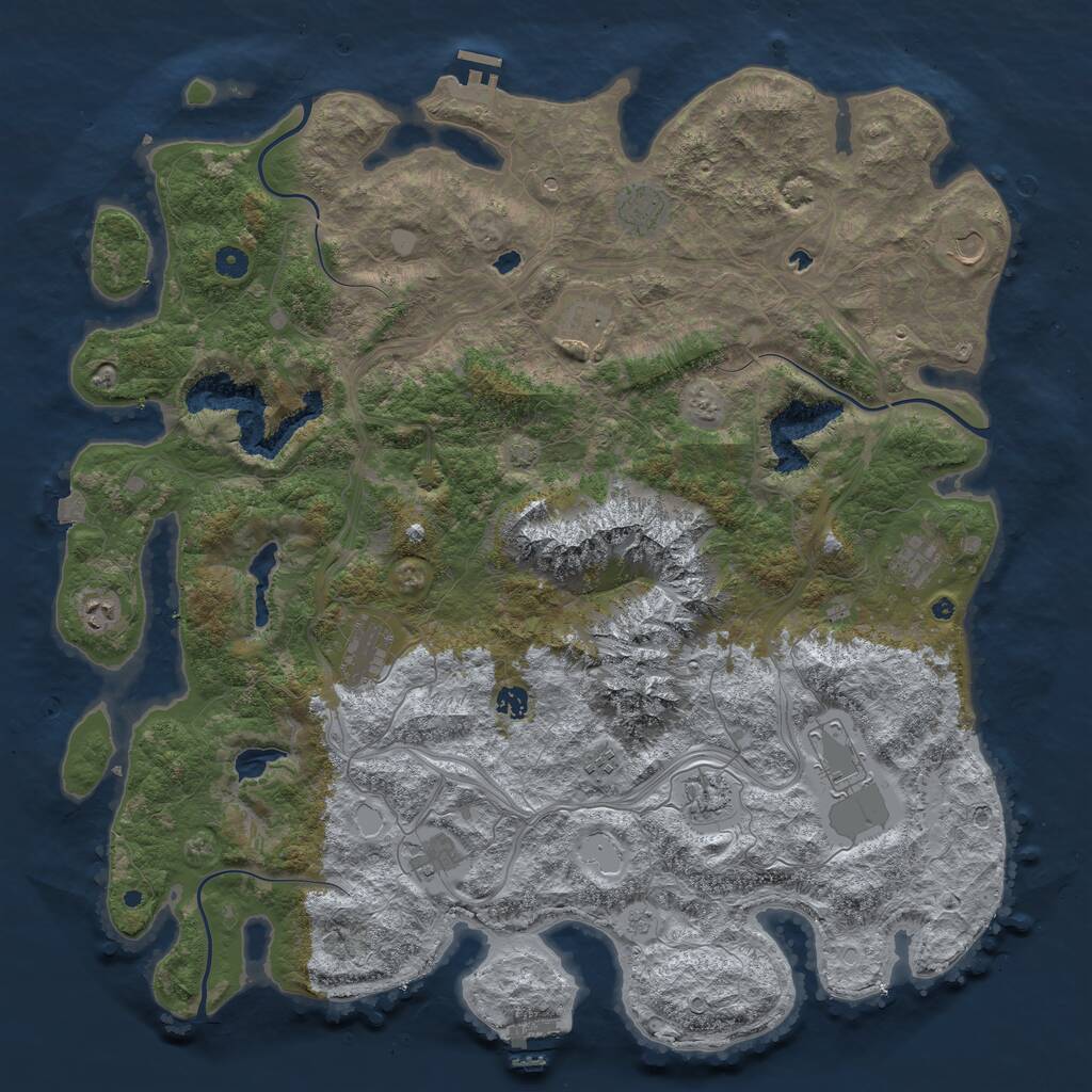 Rust Map: Procedural Map, Size: 5000, Seed: 2012025, 17 Monuments