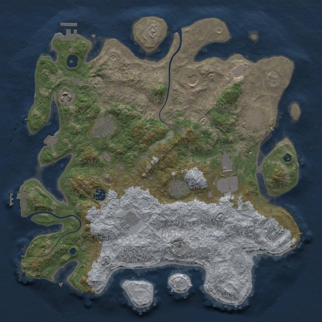 Rust Map: Procedural Map, Size: 3900, Seed: 12600705, 15 Monuments