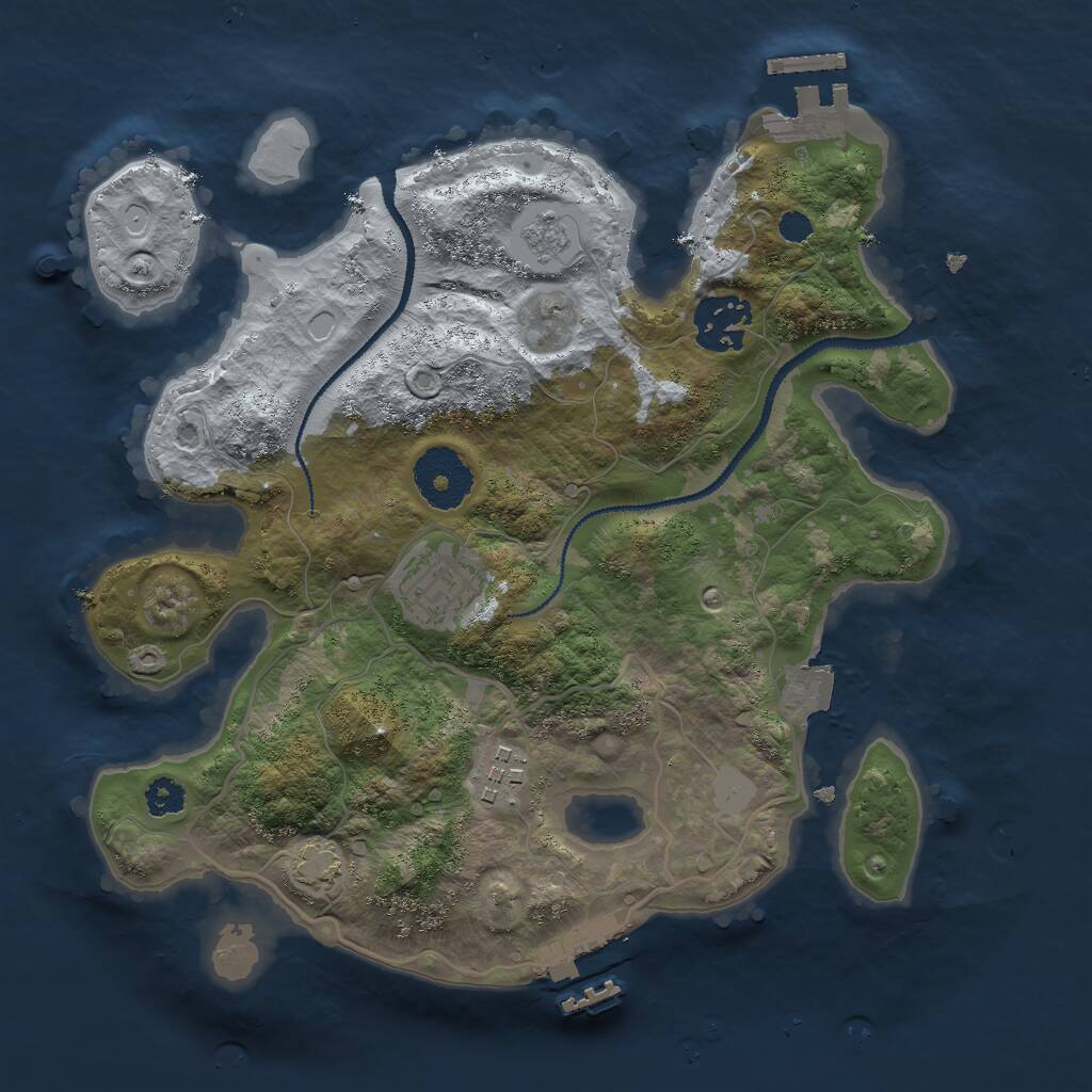 Rust Map: Procedural Map, Size: 2800, Seed: 322420258, 8 Monuments