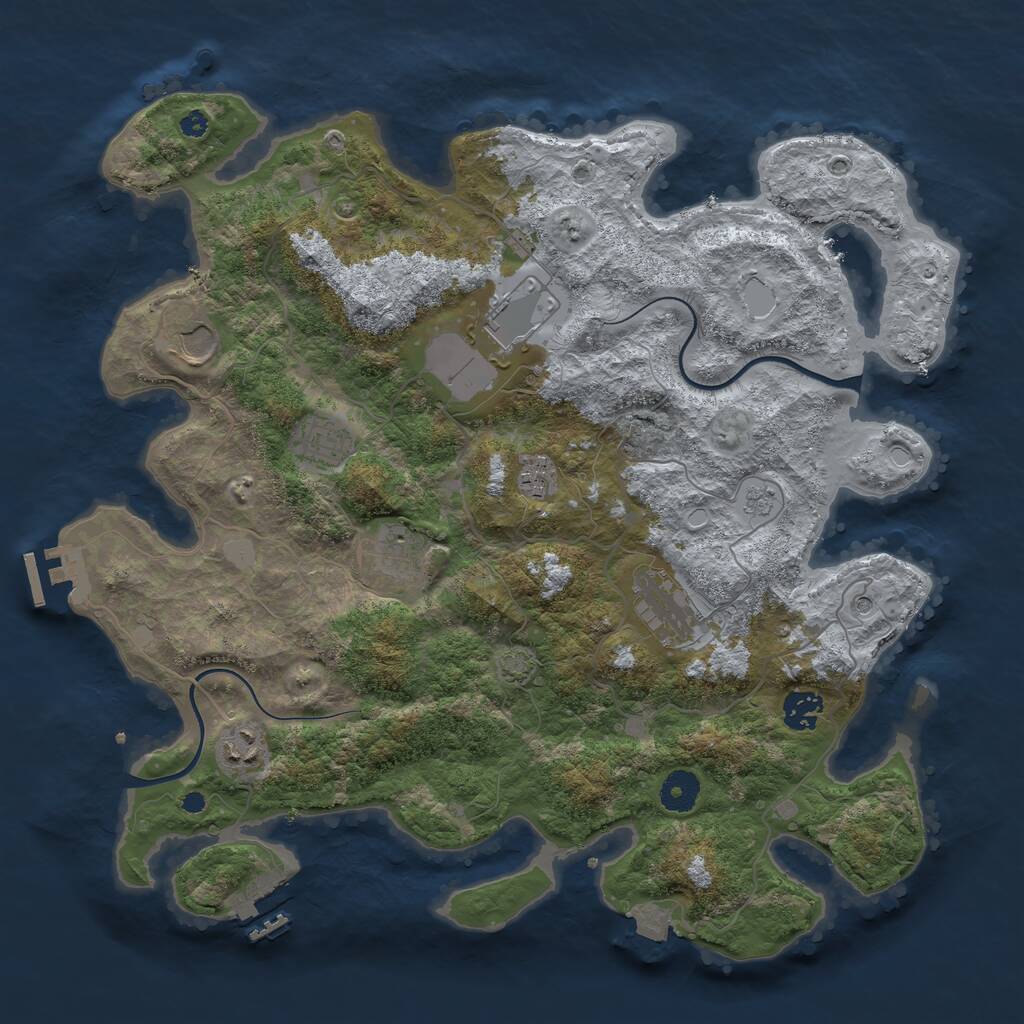 Rust Map: Procedural Map, Size: 3800, Seed: 1792259209, 14 Monuments