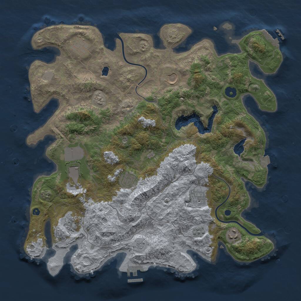 Rust Map: Procedural Map, Size: 4000, Seed: 1512345, 14 Monuments