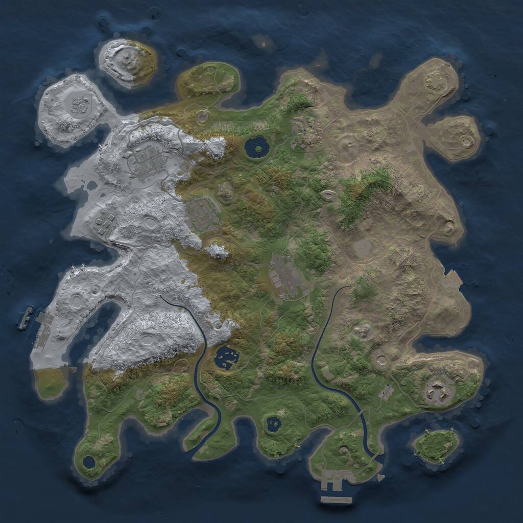 Rust Map: Procedural Map, Size: 3400, Seed: 6214735, 13 Monuments