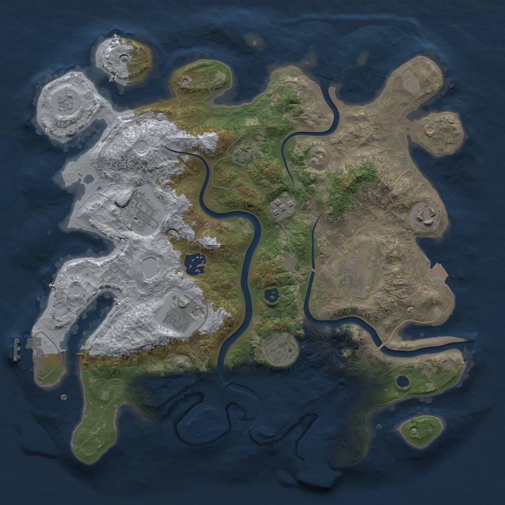 Rust Map: Procedural Map, Size: 3400, Seed: 6214735, 13 Monuments