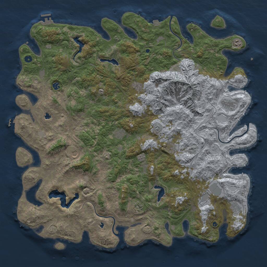 Rust Map: Procedural Map, Size: 5500, Seed: 3918765, 17 Monuments