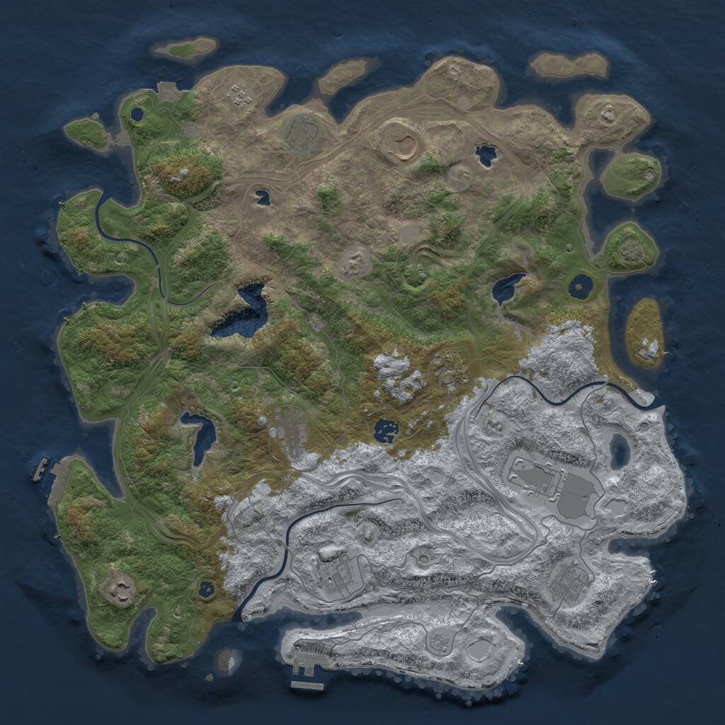 Rust Map: Procedural Map, Size: 4500, Seed: 638977235, 16 Monuments
