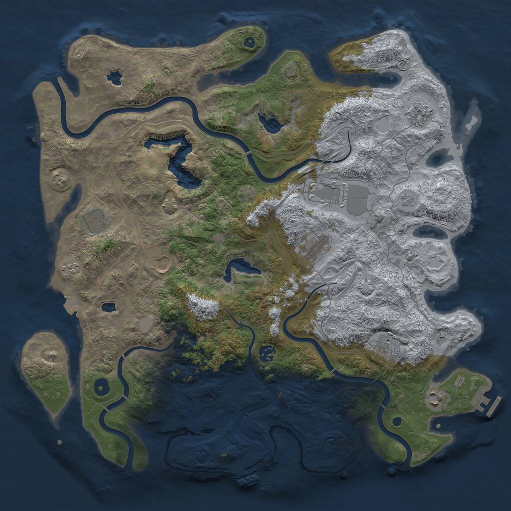 Rust Map: Procedural Map, Size: 4500, Seed: 10124, 15 Monuments