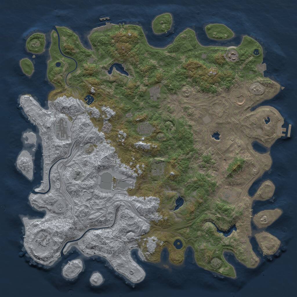 Rust Map: Procedural Map, Size: 4750, Seed: 755218428, 17 Monuments