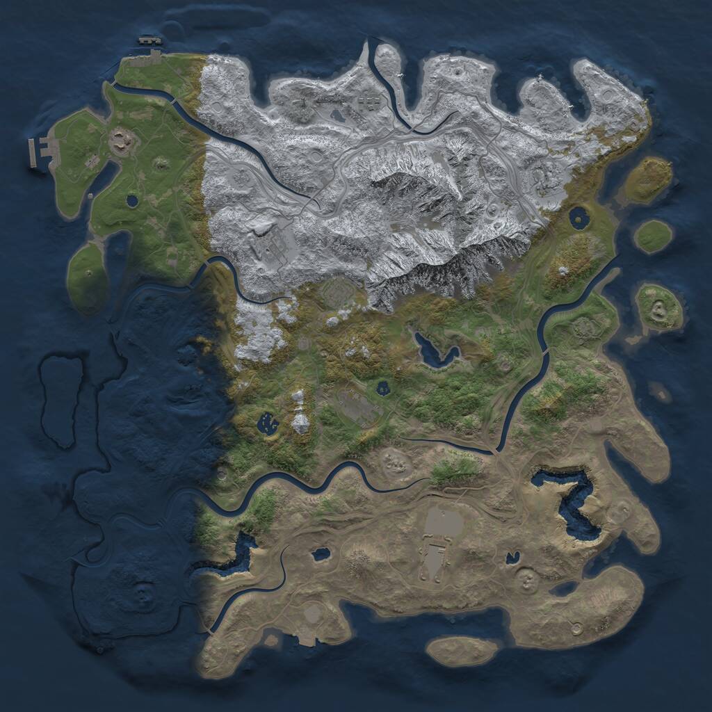 Rust Map: Procedural Map, Size: 5000, Seed: 2018231492, 14 Monuments